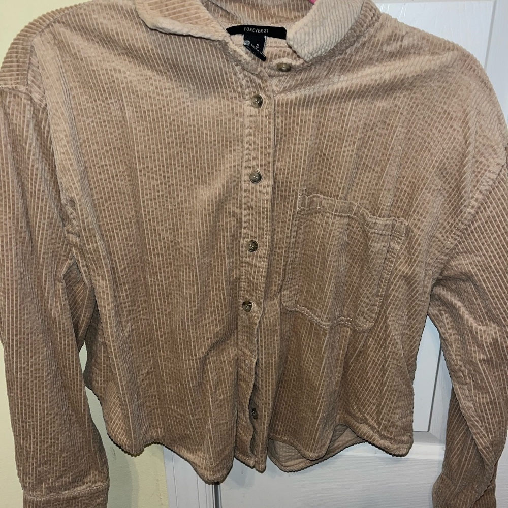 Cropped corduroy brown shirt